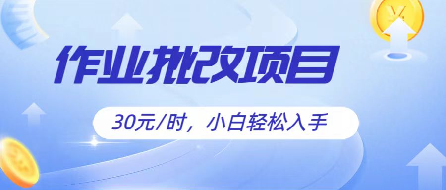 作业批改项目30元/时，简单小白轻松入手，非常适合兼职-搞钱利器