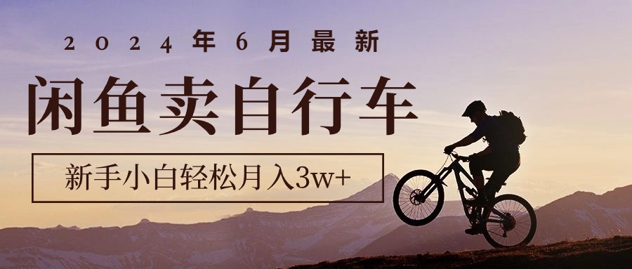 2024年6月最新闲鱼卖自行车，新手小白轻松月入3w+项目-搞钱利器