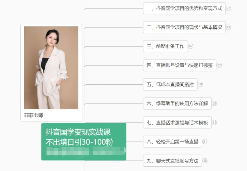 抖音国学变现项目：不出境日引30-100粉实战课程-搞钱利器