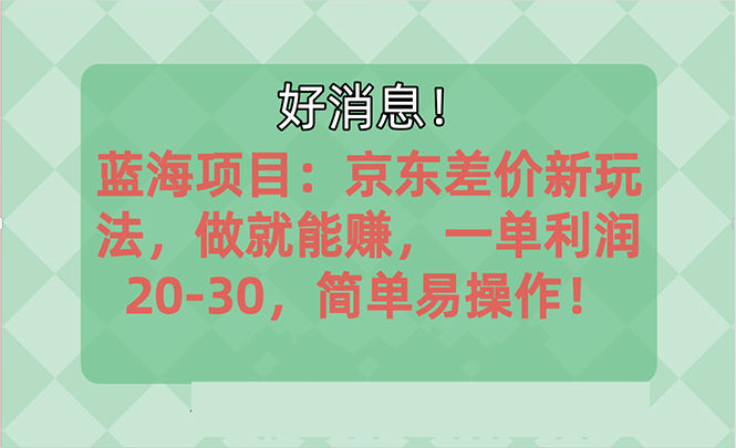 越早知道越能赚到钱的蓝海项目：京东大平台操作，一单利润20-30，简单…-搞钱利器