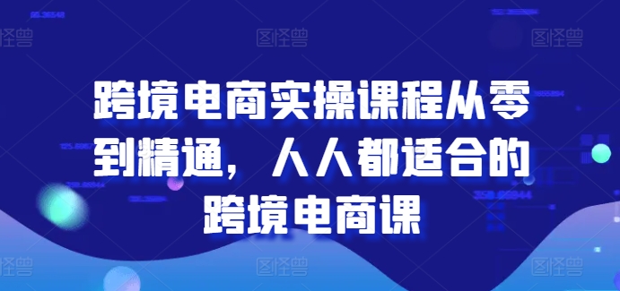 跨境电商实操课程从零到精通，人人都适合的跨境电商课-搞钱利器