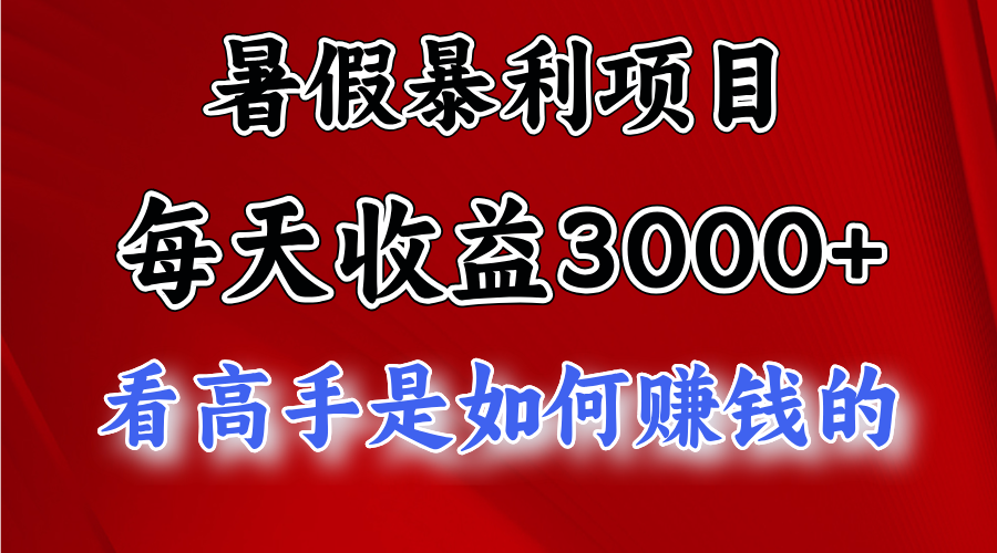 暑假暴力项目 1天收益3000+，视频号，快手，不露脸直播.次日结算-搞钱利器