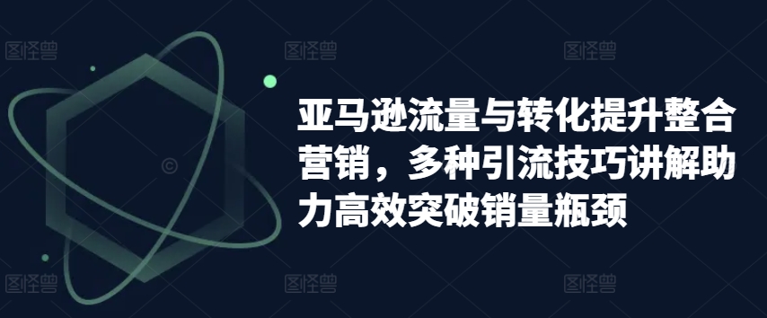 亚马逊流量与转化提升整合营销，多种引流技巧讲解助力高效突破销量瓶颈-搞钱利器