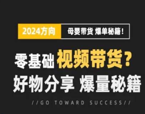 短视频母婴赛道实操流量训练营，零基础视频带货，好物分享，爆量秘籍-搞钱利器