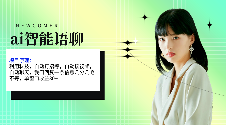 ai智能语聊，单窗口30+单机500+，无脑干！！！-搞钱利器
