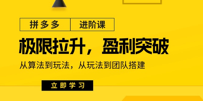 拼多多·进阶课：极限拉升/盈利突破：从算法到玩法 从玩法到团队搭建-18节-搞钱利器