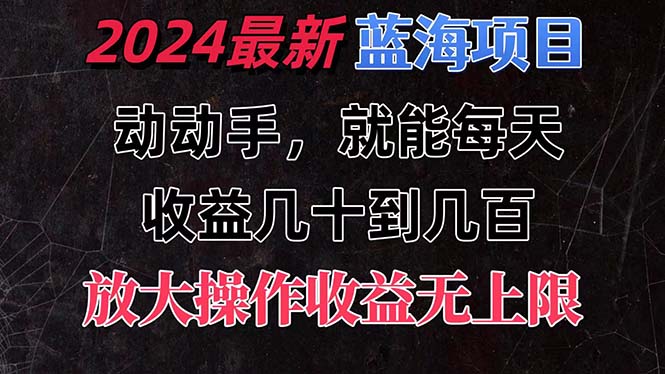 有手就行的2024全新蓝海项目，每天1小时收益几十到几百，可放大操作收…-搞钱利器