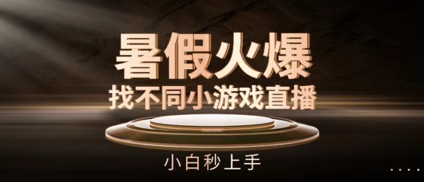暑假火爆找不同小游戏直播间，小白秒上手【揭秘】-搞钱利器