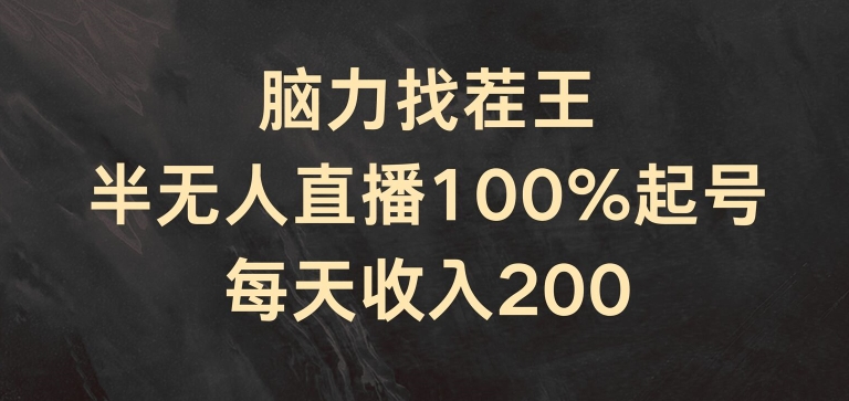 脑力找茬王，半无人直播100%起号，每天收入200+【揭秘】-搞钱利器