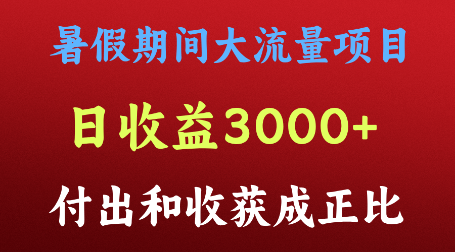 一天收益3000+，暑假期间， 这个项目才是真火-搞钱利器