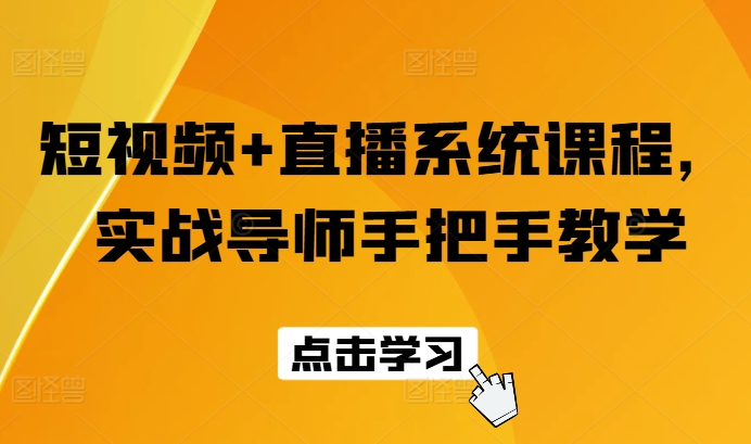 短视频+直播系统课程，实战导师手把手教学-搞钱利器