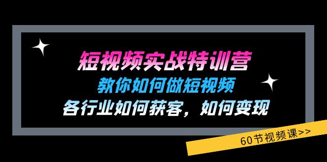 短视频实战特训营：教你如何做短视频，各行业如何获客，如何变现 (60节)-搞钱利器