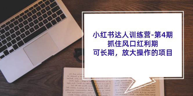 小红书达人训练营第4期：抓住风口红利期，可长期，放大操作的项目-搞钱利器
