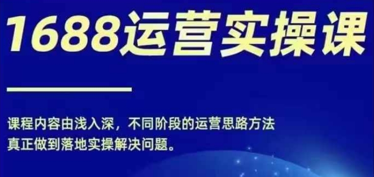 1688实操运营课，零基础学会1688实操运营，电商年入百万不是梦-搞钱利器