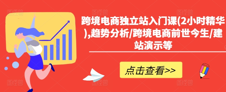 跨境电商独立站入门课(2小时精华),趋势分析/跨境电商前世今生/建站演示等-搞钱利器