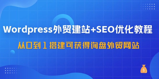 WordPress外贸建站+SEO优化教程，从0到1搭建可获得询盘外贸网站(57节课)-搞钱利器