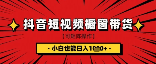 抖音短视频食品橱窗带货，小白轻松上手日入1k+【揭秘】-搞钱利器