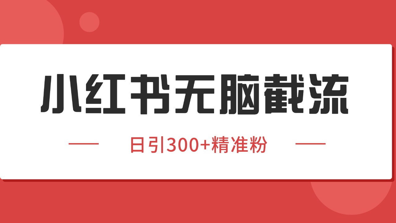 小红书截流同行客源，独家野路子获客玩法 日引200+暴力获客-搞钱利器