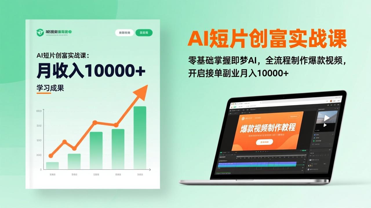 AI短片创富实战课:零基础掌握即梦AI,全流程制作爆款视频,开启接单副业月入10000+(更新-搞钱利器