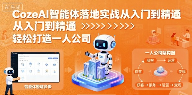 CozeAI智能体落地实战从入门到精通，轻松打造一人公司-搞钱利器