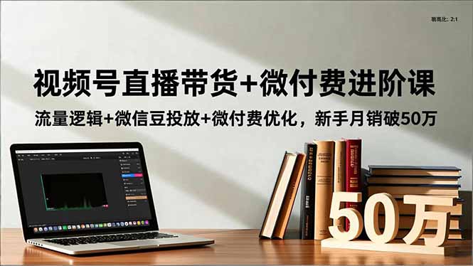 视频号直播带货+微付费进阶课：流量逻辑+微信豆投放+微付费优化，新手月销破50万-搞钱利器