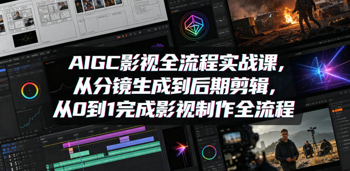 AIGC影视全流程实战课，从分镜生成到后期剪辑，从0到1完成影视制作全流程-搞钱利器