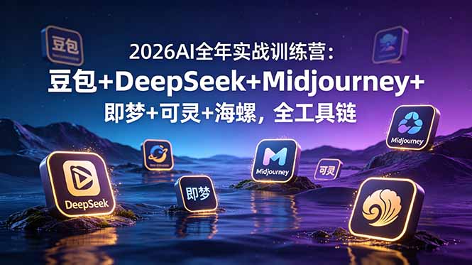 2026AI全年实战训练营：豆包+DeepSeek+Midjourney+即梦+可灵+海螺，全工具链-搞钱利器