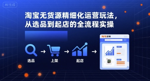 淘宝无货源精细化运营玩法，从选品到起店的全流程实操-搞钱利器