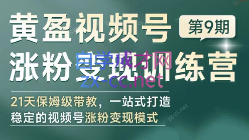 黄盈·视频号涨粉变现训练营-搞钱利器