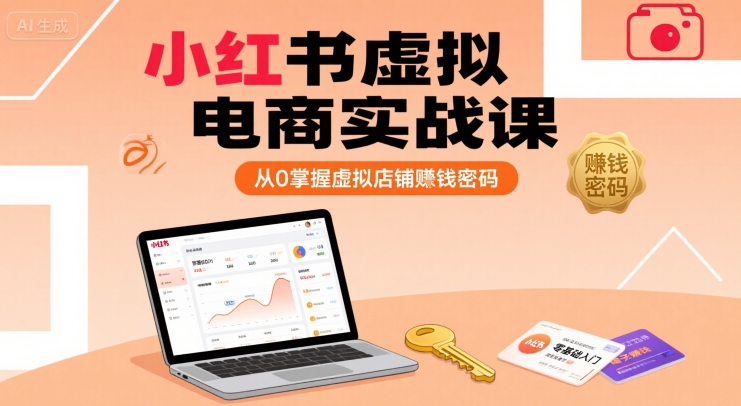 小红书虚拟电商实战课，从0掌握虚拟店铺賺钱密码-搞钱利器