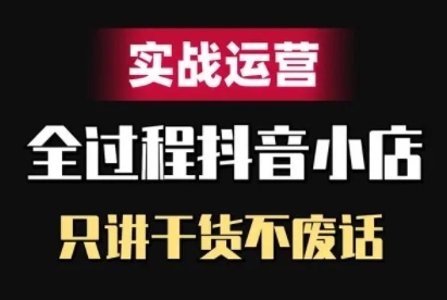 抖音小店精细化实战运营，只讲干货不废话-搞钱利器
