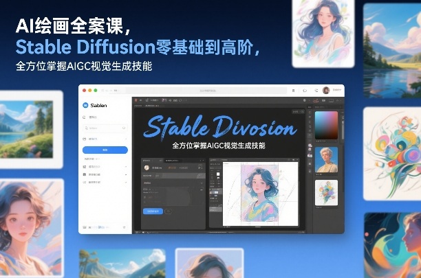 AI绘画全案课，Stable Diffusion零基础到高阶，全方位掌握AIGC视觉生成技能-搞钱利器