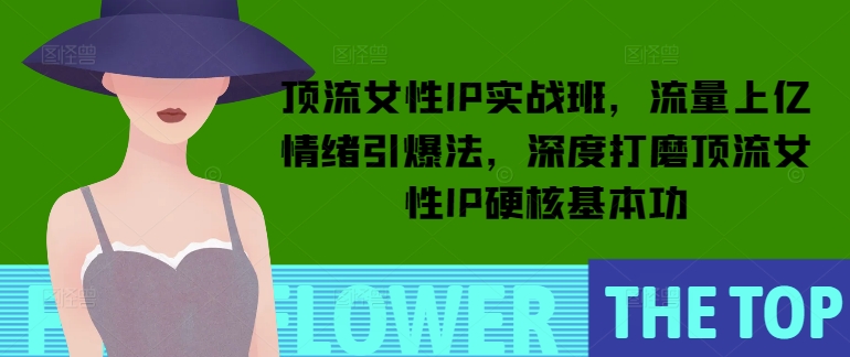 顶流女性IP实战班，流量上亿情绪引爆法，深度打磨顶流女性IP硬核基本功-搞钱利器