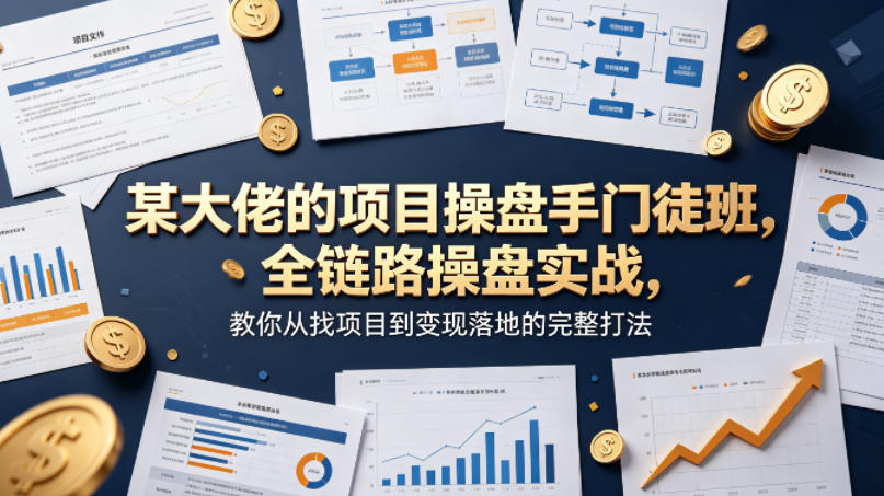 某大佬的项目操盘手门徒班，全链路操盘实战，教你从找项目到变现落地的完整打法-搞钱利器
