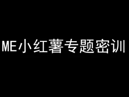 ME小红薯专题密训-小红书电商教程-搞钱利器