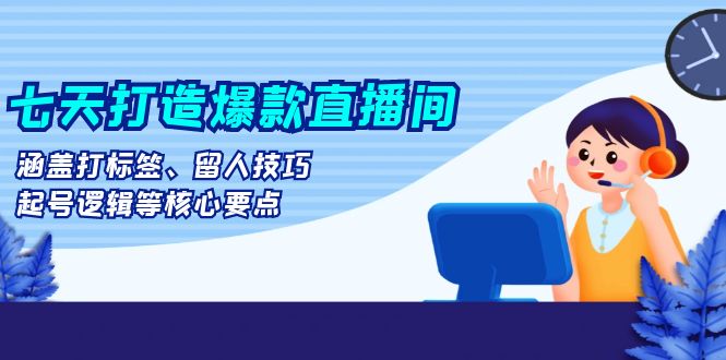 七天打造爆款直播间：涵盖打标签、留人技巧、起号逻辑等核心要点-搞钱利器