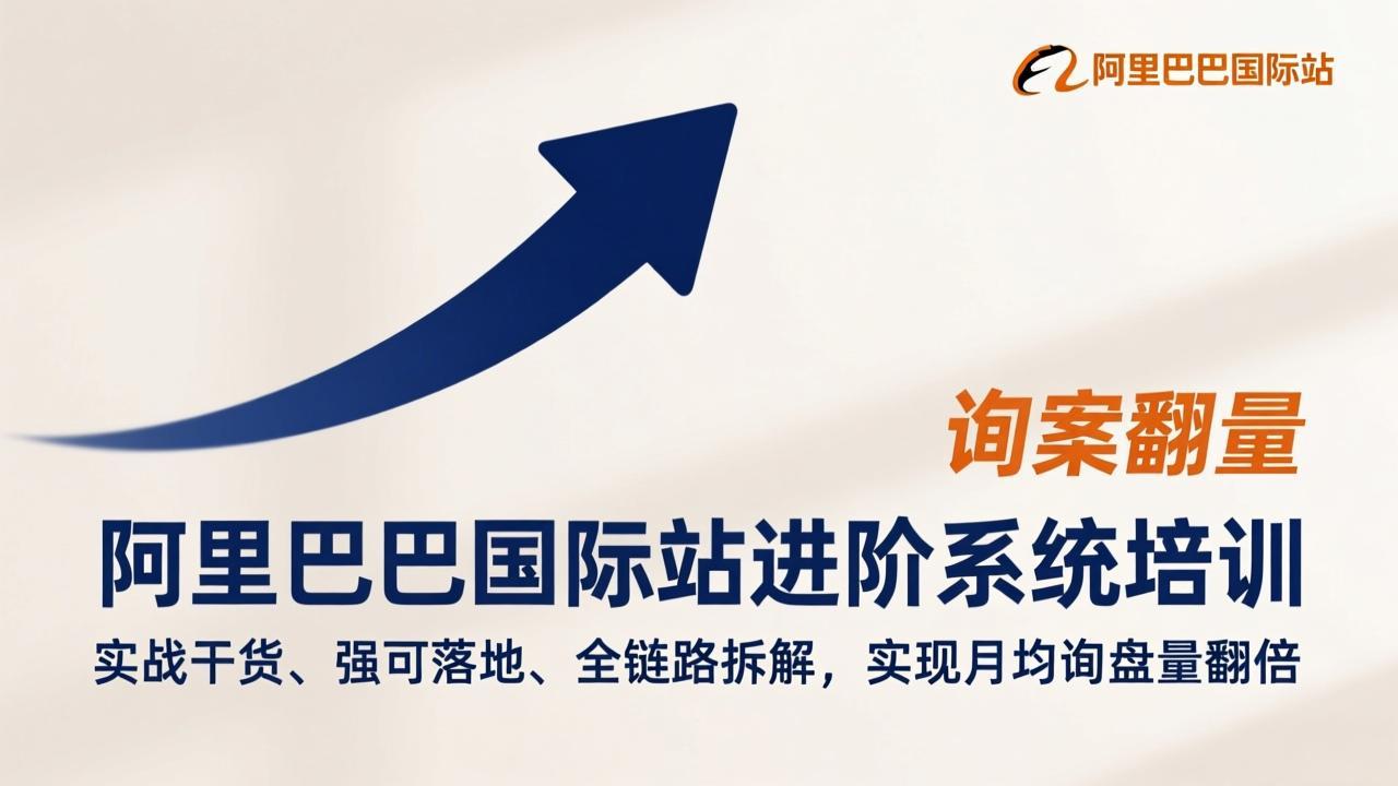 阿里巴巴国际站进阶系统培训，实战干货、强可落地、全链路拆解，实现月均询盘量翻倍-搞钱利器