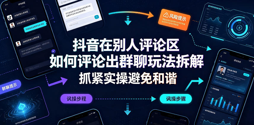 抖音在别人评论区如何评论出群聊玩法拆解，抓紧实操避免和谐-搞钱利器