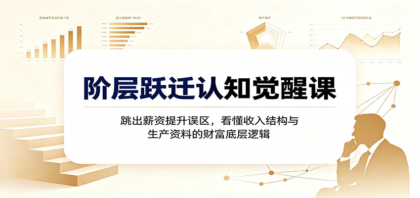 阶层跃迁认知觉醒课：跳出薪资提升误区，看懂收入结构与生产资料的财富底层逻辑-搞钱利器