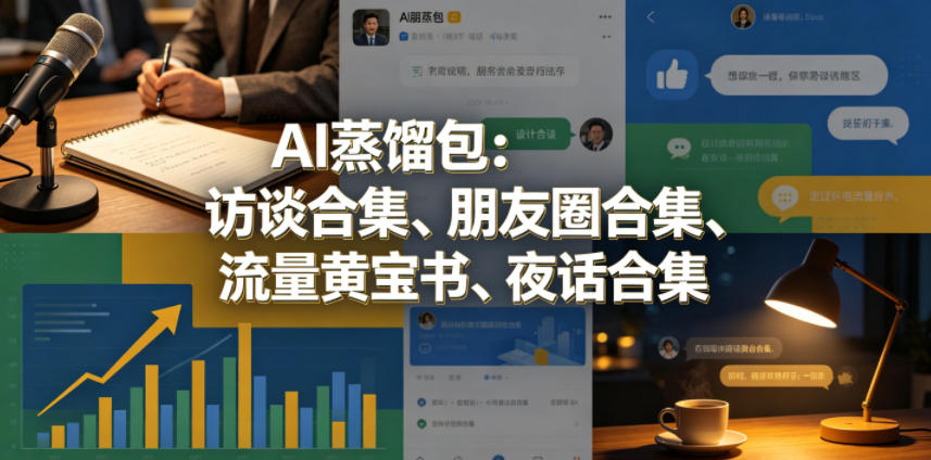 AI蒸馏包：访谈合集、朋友圈合集、流量黄宝书、夜话合集【文档】-搞钱利器
