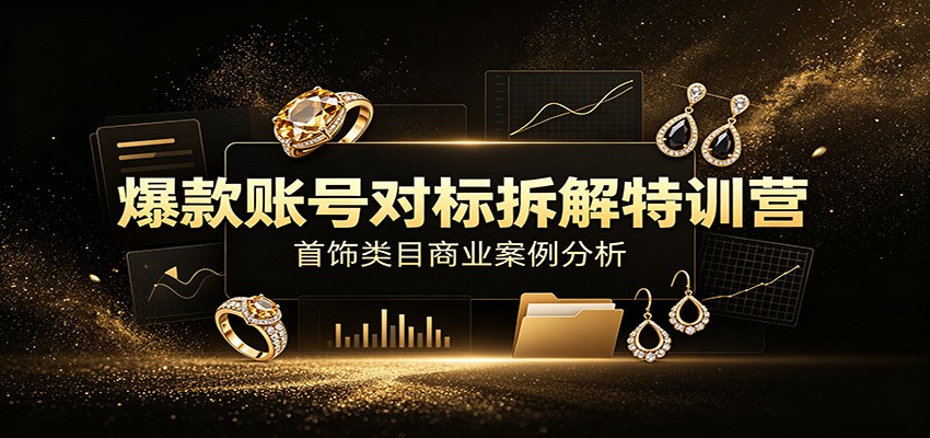 爆款账号对标拆解特训营:首饰类目商业案例分析,配套完整资料内容-搞钱利器