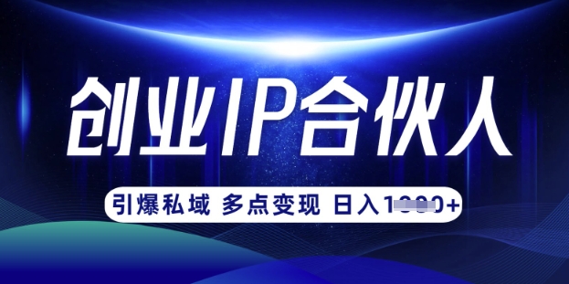 云帆·创业ip合伙人打造3.0，从0到1教你做网创，实现月入过W-搞钱利器
