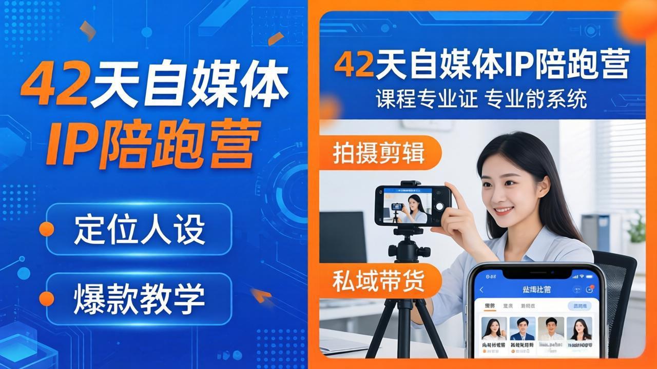 42天自媒体IP陪跑营-26年4月19更新：定位人设爆款全教学，拍摄剪辑私域带货一站式落地-搞钱利器