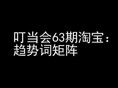 《淘宝天猫打爆班》原创高阶技术第63期，趋势词矩阵技术和玩法-搞钱利器