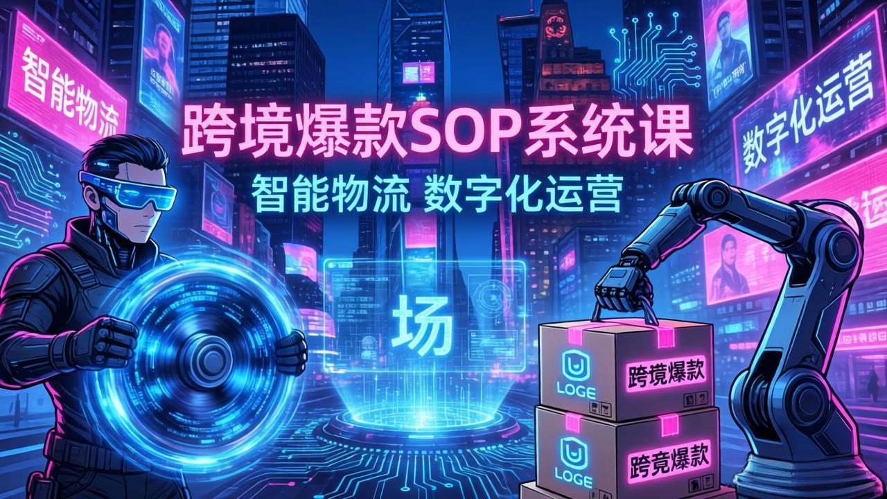 跨境爆款SOP系统课，“内容飞轮+精准投放+AI自动化”为核心，拆解“人×货×场”黄金公式-搞钱利器