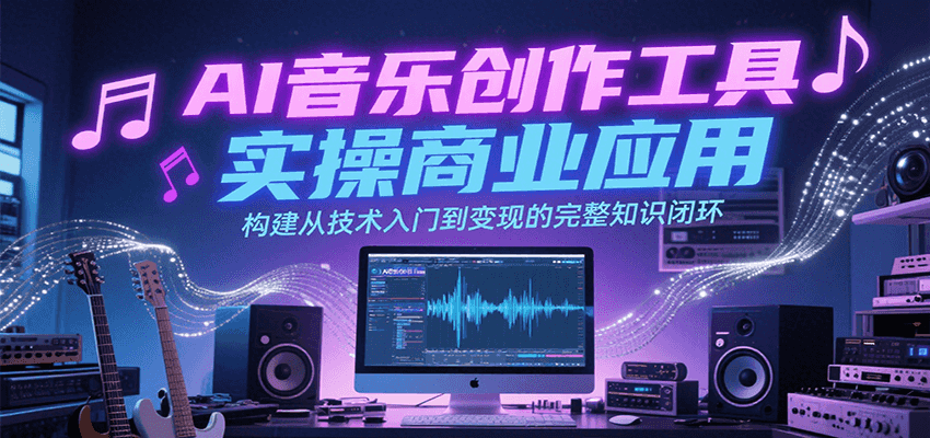 AI音乐创作工具实操商业应用，构建从技术入门到变现的完整知识闭环-搞钱利器