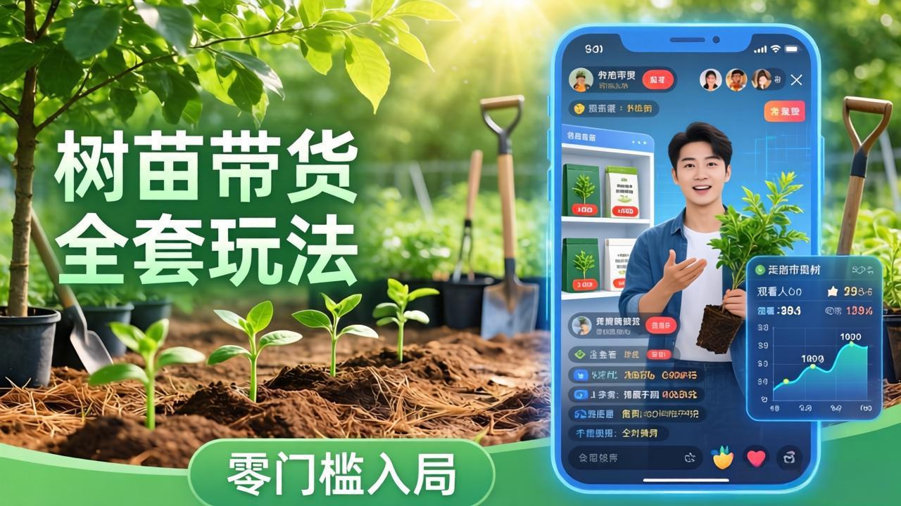 视频号AI树苗带货全套玩法：零门槛入局，掌握豆包、千问等AI工具制作树苗视频的全套流程-搞钱利器