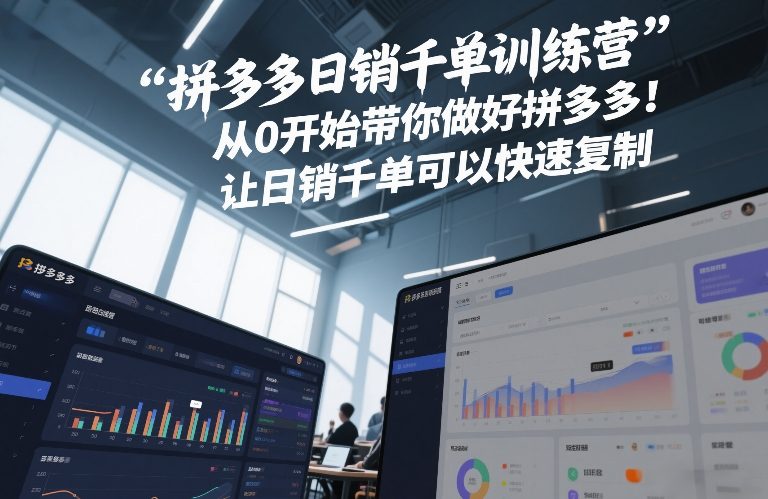 拼多多日销千单训练营,从0开始带你做好拼多多,让日销千单可以快速复制(更新26年1月)-搞钱利器
