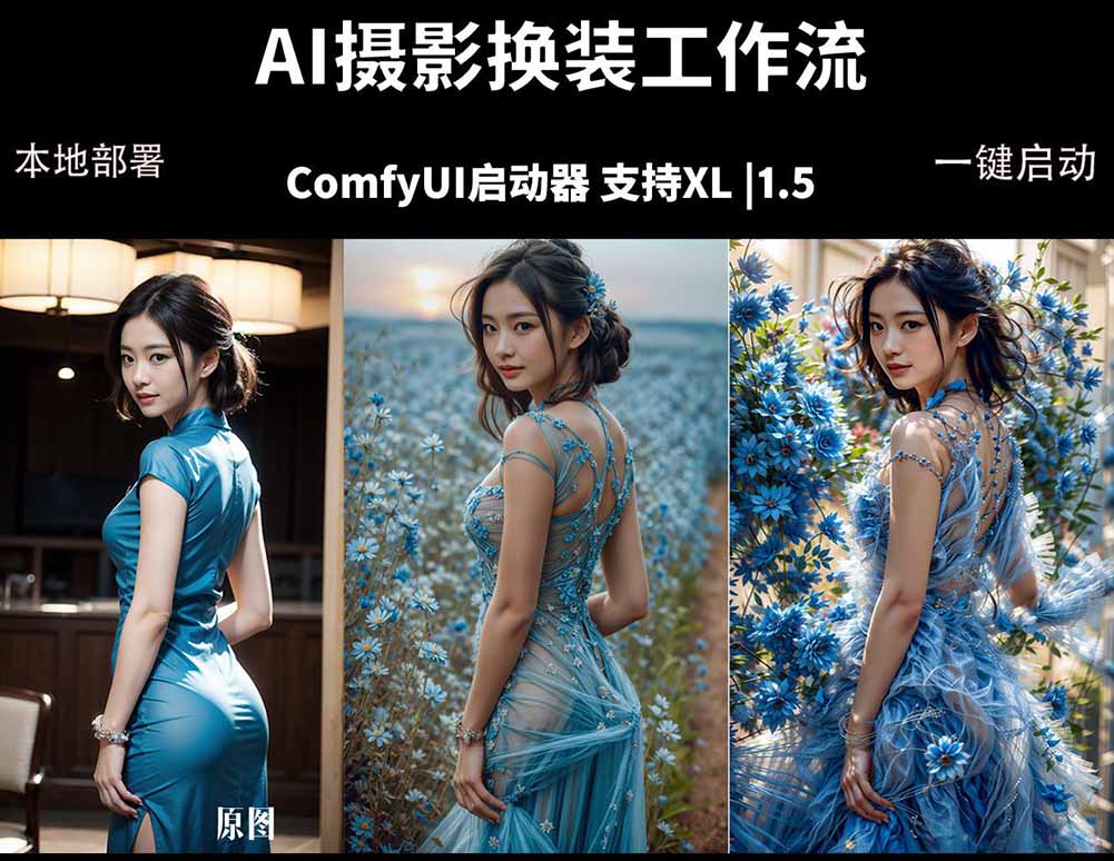 ComfyUI人像写真摄影工作流：本地一键部署，换装换场景换脸全搞定，影楼效率翻倍-搞钱利器