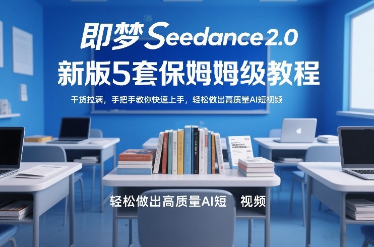 即梦Seedance2.0新版5套保姆级教程，干货拉满，手把手教你快速上手，轻松做出高质量AI短视频-搞钱利器